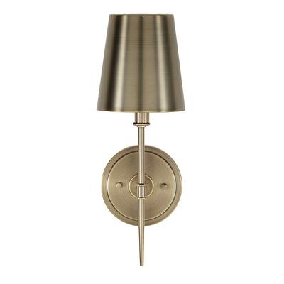 Preston 1-Light Candle Arm Sconce with Shade - Black with Grasscloth Ivory - Ballard Designs