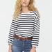 J. Crew Tops | J Crew Mariner Cloth Puff Sleeve Striped Top Xs | Color: Black/White | Size: Xs