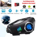 Auricolare per casco Bluetooth per moto Bt5.3 con registratore di guida HD Telecamera wireless Videoregistratore con disco rigido 1080P Cuffie per chiamate