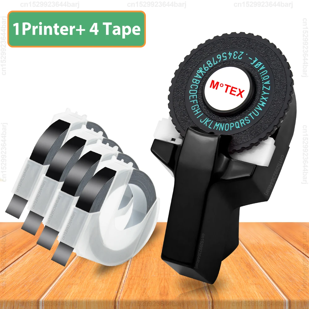 Motex E101 Tragbarer 3D-Präge-Etikettendrucker, ähnlich wie B90 Dymo 12965 1610, manueller Etikettendrucker, selbstklebendes Dymo 3D-Etikettenband Image