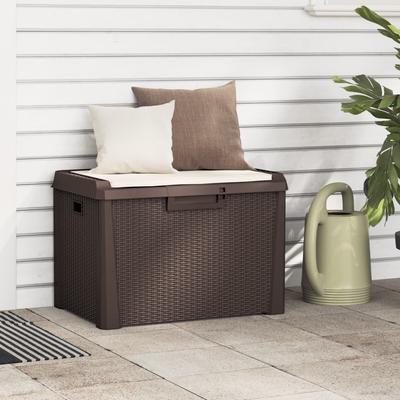 vidaXL Patio Storage Box Chest Blanket Case Outdoor Backyard Front Porch PP - 28.7" x 19.9" x 19.5"