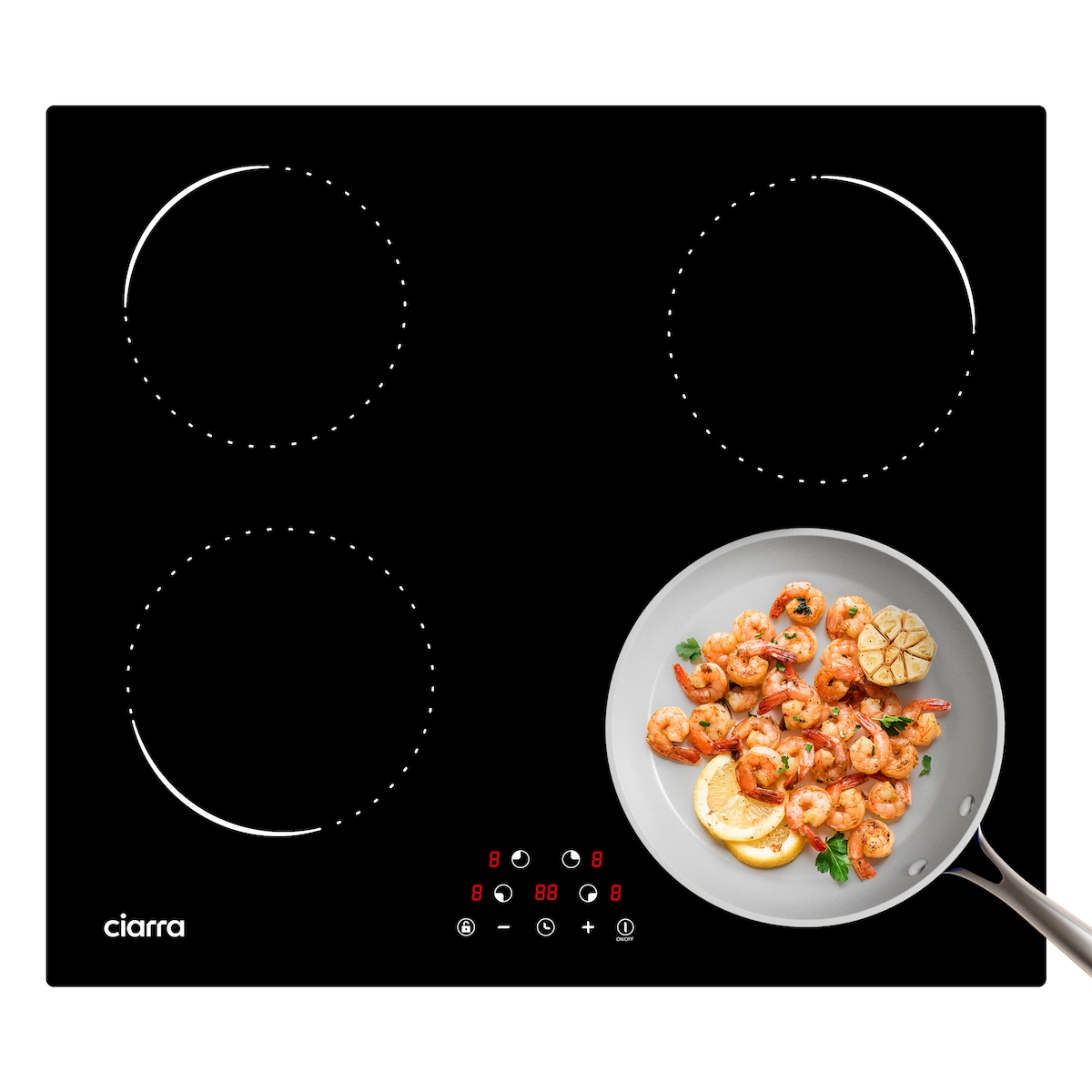 CIARRA Induktions-Kochfeld 60cm Einbau-Kochfelder 4 Zonen Einbau Induktionskochfeld 6000W VM4BIH-C Image