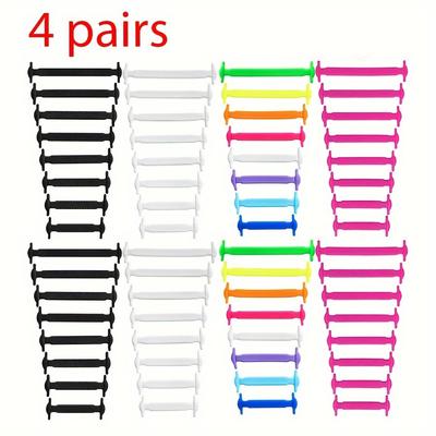 TEMU No-tie Silicone Shoe Laces For Men And Women - Simple, Comfortable, And Fashionable Laces In 3 Or 4 Pairs