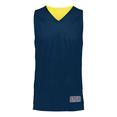 Augusta Sportswear 162 Youth Tricot Mesh Reversible 2.0 Jersey in Navy Blue/Gold size Large | Polyester