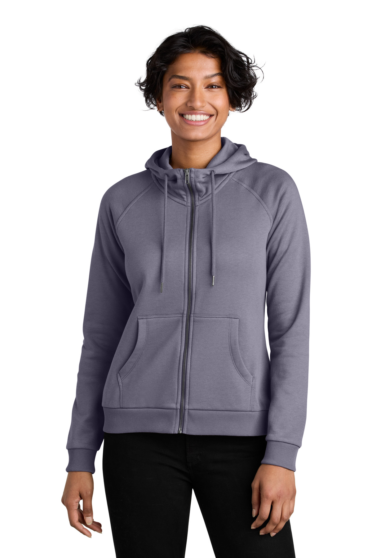 Allmade AL5003 Women's Organic CVC Fleece Full-Zip Hoodie in Cosmic Purple size XS | 60/40 Cotton/Polyester