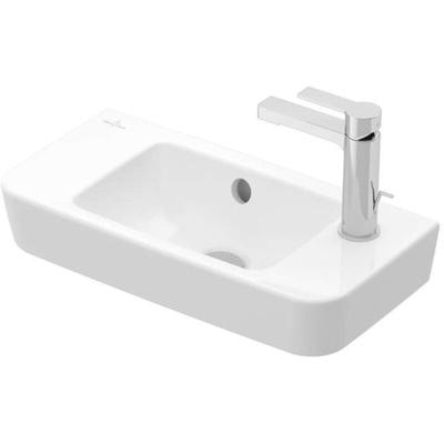 Villeroy & Boch O.novo - Handwaschbecken Compact 50x25 cm, mit Überlauf, 1 Hahnloch rechts,