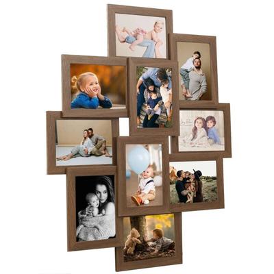 Vidaxl - Collage Bilderrahmen für 10x(13x18 cm) Fotos Hellbraun mdf 782188 Image