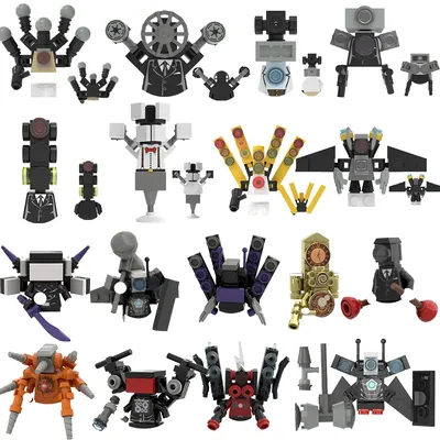 New Skibidi Toilet Anime Mini Figures Building Block Sets Tv Man Plus Titan Cameraman Speakerman Assemble Models Toy For kids