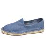 Men's Denim Espadrilles - Casual Slip-On Canvas Loafers with Woven Jute Sole for Summer and Beach Wear