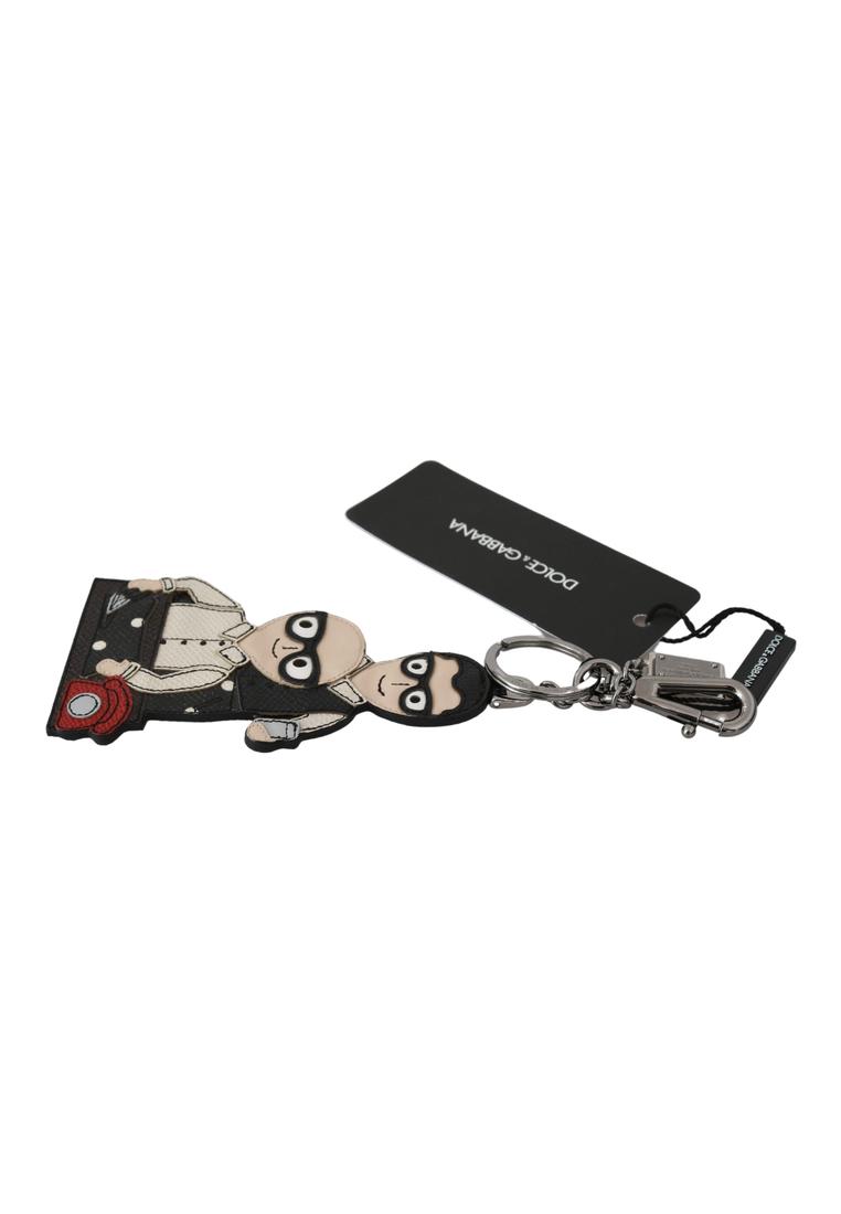 Stilvoller Logo-Abzeichen-Schlusselanhanger mit Lederapplikation Image