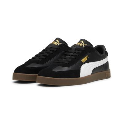 Sneaker PUMA "CLUB II ERA", Gr. 41, schwarz-weiß (puma schwarz, puma weiß, puma gold), Leder, unifarben, sportlich, Schu