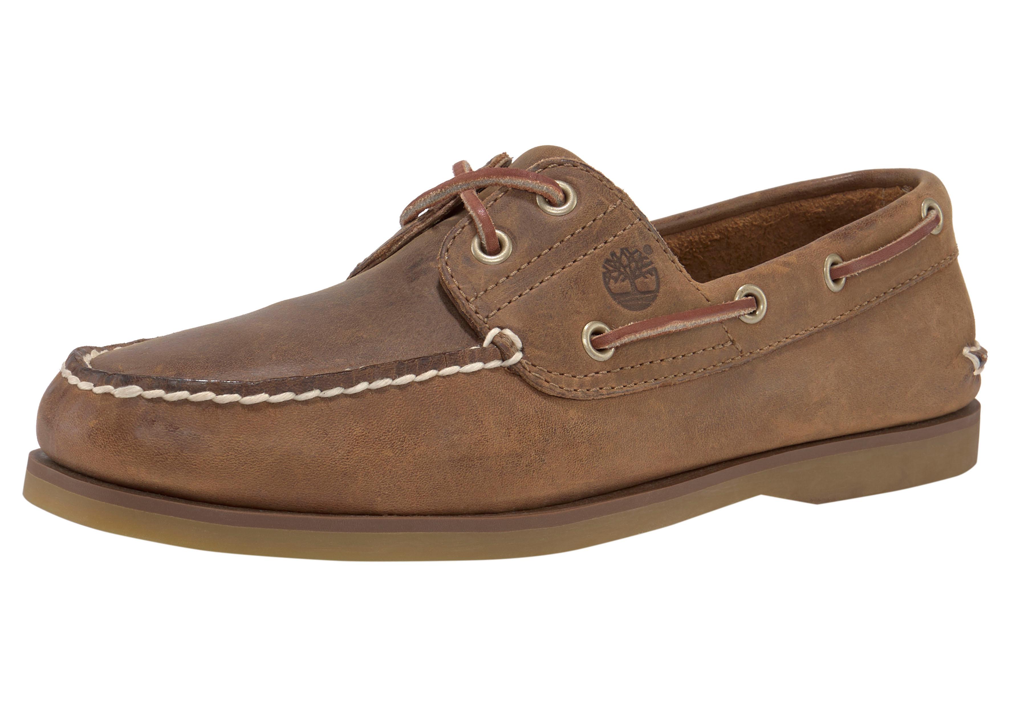 Bootsschuh TIMBERLAND "CLASSIC BOAT BOAT SHOE", Damen, Gr. 42, braun (dunkelbraun), Leder, Schuhe Bootsschuh, Classic Bootsschuh aus Timberland Premium Leder