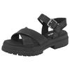 Sandale TIMBERLAND "London Vibe CROSS STRAP SANDAL", Gr. 38, schwarz, Leder, sportlich, Schuhe