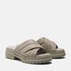Sandale TIMBERLAND "London Vibe SLIDE SANDAL", Gr. 41,5 (10), grau (lt tpe f gra), Leder, sportlich, Schuhe
