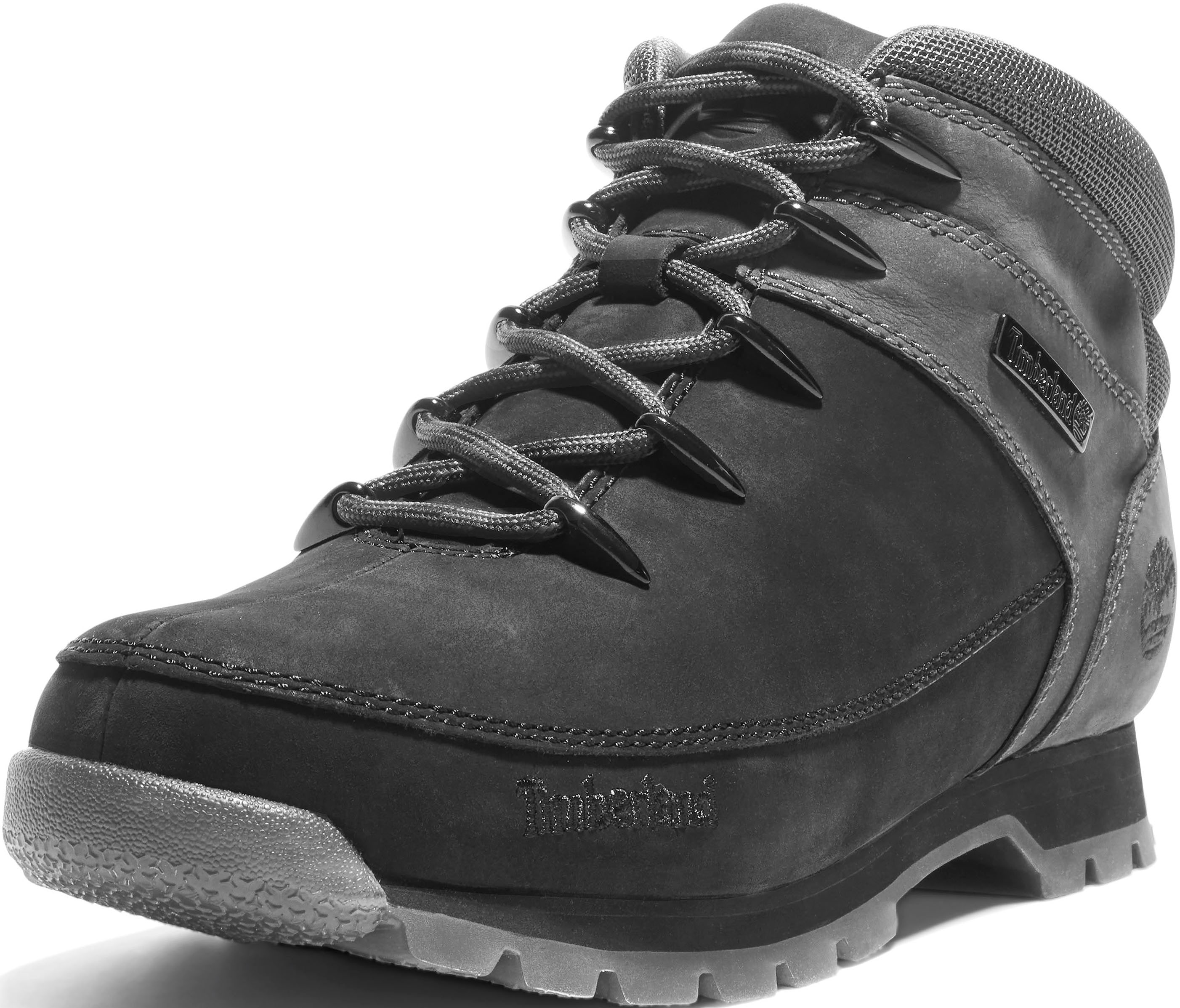 Schnürboots TIMBERLAND "EURO SPRINTMID LACE UP BOOT", Gr. 41,5, schwarz (schwarz, grau), Leder, Sportlich, Schuhe, Winterstiefel, Schnürstiefel, Winterschuhe