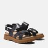 Sandale TIMBERLAND "Clairemont Way CROSS STRAP SANDAL", Gr. 36 (5,5), schwarz (blk full gra), Leder, sportlich, Schuhe