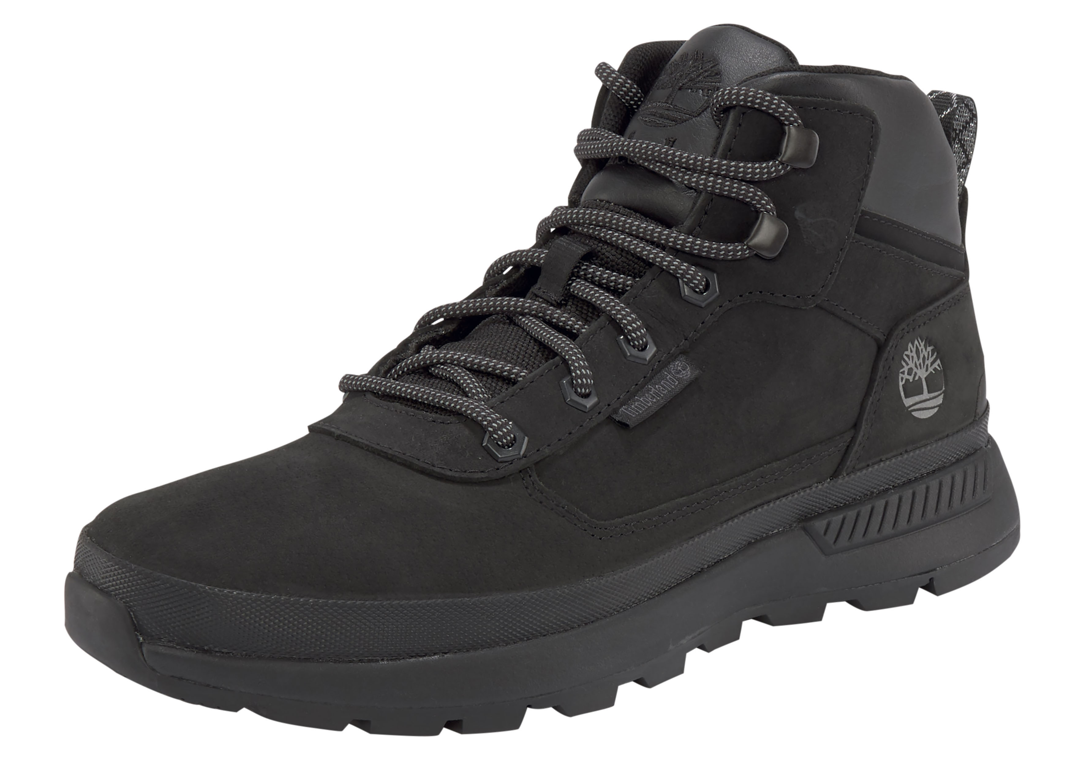 Schnürboots TIMBERLAND "FIELD TREKKERMID LACE UP SNEAKER", Damen, Gr. 41,5, schwarz, Leder, Synthetik, Schuhe Schnürboots, Winterschuhe, Sneakerboots, Winterboots