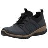 Slip-On Sneaker RIEKER, Damen, Gr. 36, schwarz (nachtblau, schwarz), Lederimitat, Textil, sportlich, Schuhe Sneaker, Schlupfschuh, Freizeitschuh, Halbschuh mit praktischen Anziehlaschen