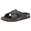 Outdoorsandale TIMBERLAND "Amalfi Vibes Cross Slide", Gr. 43, schwarz (schwarz, leather), Leder, sportlich, Schuhe