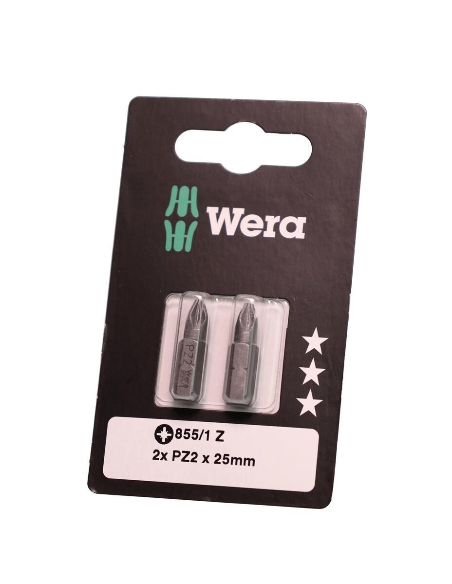 Wera 855/1 Z SB PZ2 POZIDRIV-BITS AUF SB-KARTE 855/1 Z PZ 2 X 25 MM SB Image