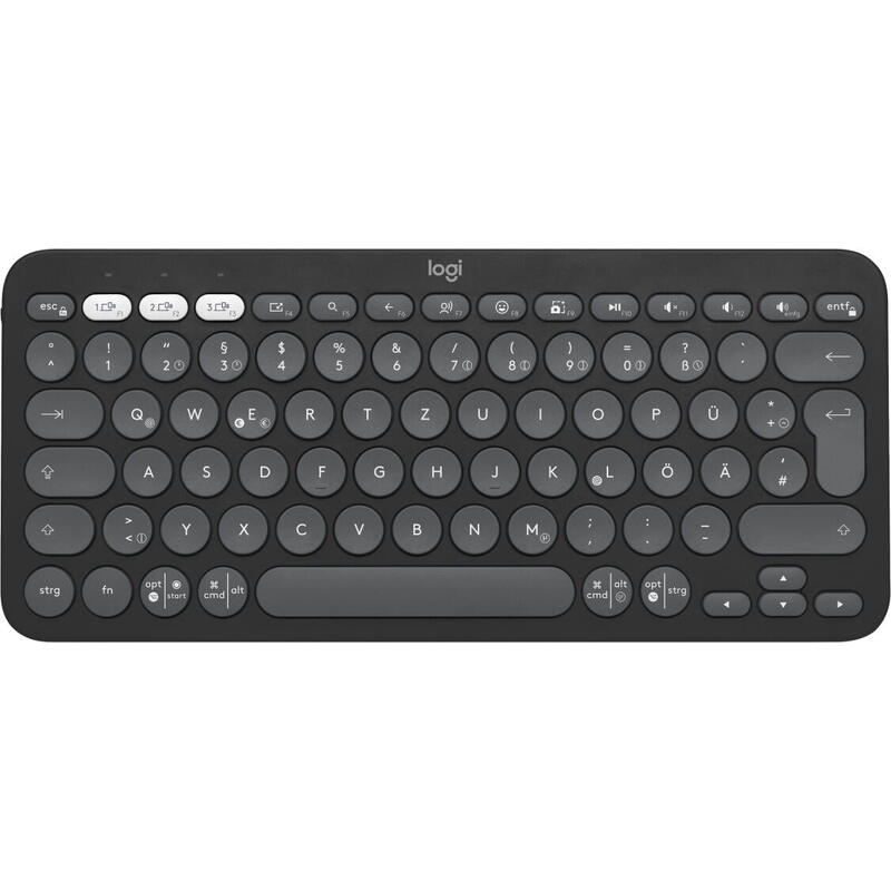 Logitech Pebble Keys 2 K380s Tastatur Universal RF Wireless + Bluetooth QWERTZ Deutsch Graphit Image
