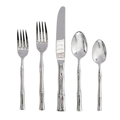 Pierre Bamboo 5-Piece Flatware Set - Silver - Ballard Designs