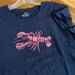 J. Crew Tops | J Crew - Navy Blue Crew Neck T-Shirt With Pink Lobster - Size L | Color: Blue/Pink | Size: L