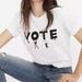 Madewell Tops | Madewell Vote Short Sleeve Ivory T-Shirt Size Xs Excellent Condition | Color: White | Size: Xs