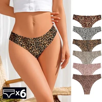 WarmSteps 6 Teile/satz Neue Frauen Leopard Höschen Nahtlose frauen Unterwäsche Sexy Dessous Image