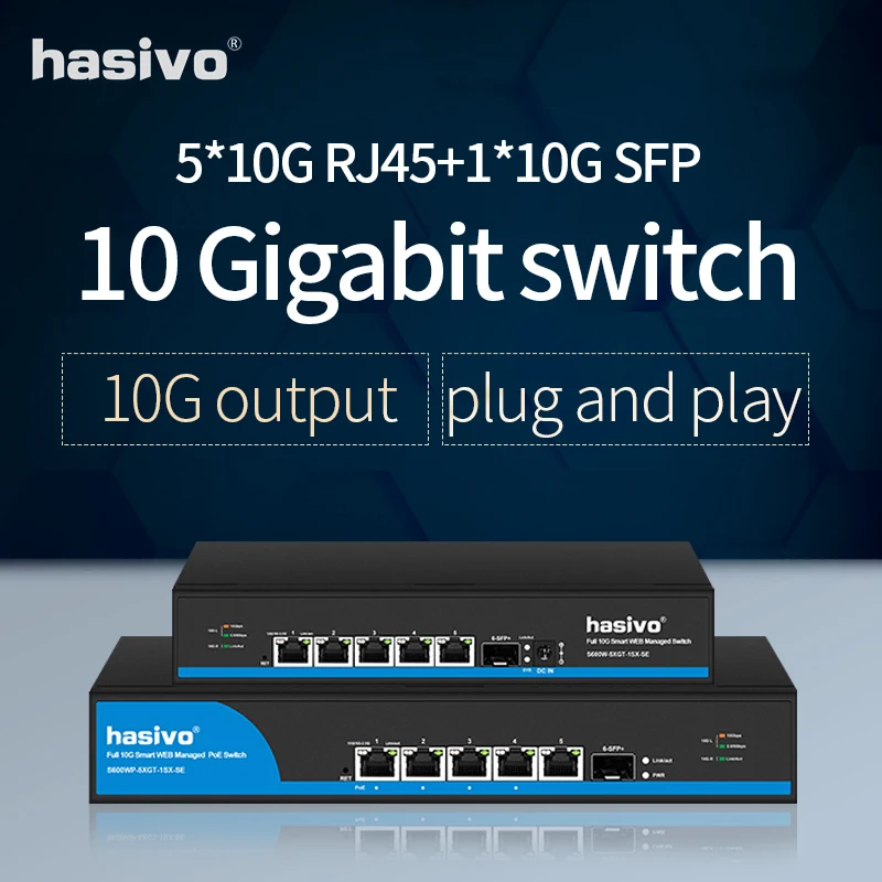 5-Port-Web-Managed 10 Gps PoE oder kein PoE mit 1*10G SFP+-Switch