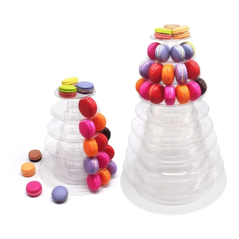 Macaron Display Stand Cupcake Turm Rack Kuchen Ständer PVC Tablett für Hochzeit Geburtstag Kuchen Dekorieren Werkzeuge Backformen Kuchen Werkzeuge