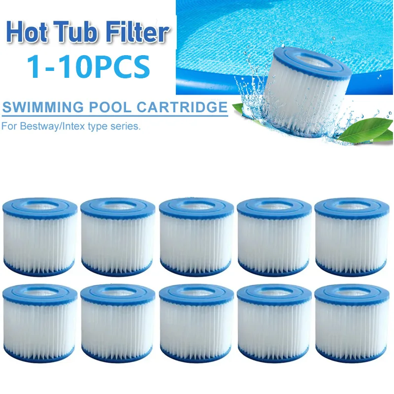 Whirlpool-Filter Typ VI, weiche Gummienden, Spa-Filterkartusche, wiederverwendbarer Poolfilter, Ersatz für Bestway/für Intex-Filter Image