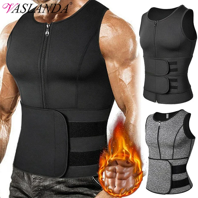 Männer Shapewear Taille Trainer Sauna Anzug Schweiß Weste Abnehmen Unterwäsche Gewicht Verlust Hemd Fatburner Workout Tank Tops Body Shaper Image