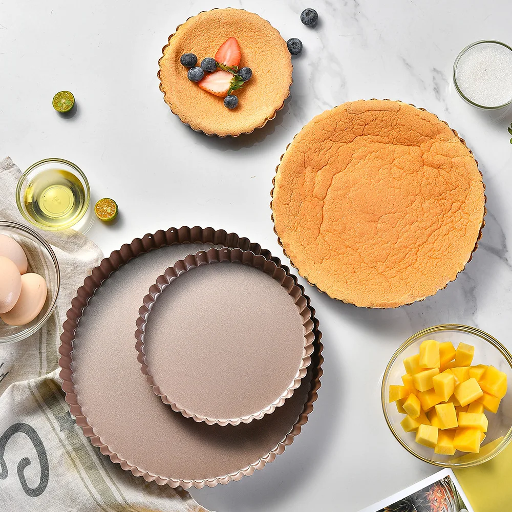 Geriffelte Kuchen-Törtchenform, Backen, abnehmbarer Boden, antihaftbeschichtet, Quiche-Werkzeug, rechteckig, Backgeschirr, Vorlage, Gerichte, Kuchenformen Image