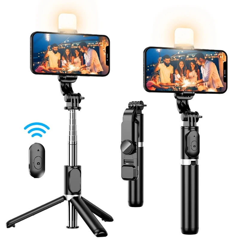Tragbares 41-Zoll-Selfie-Stick-Stativ mit kabelloser, ausziehbarer Stativ ständer mit 360-Grad-Drehung, kompatibel mit dem iPhone Image