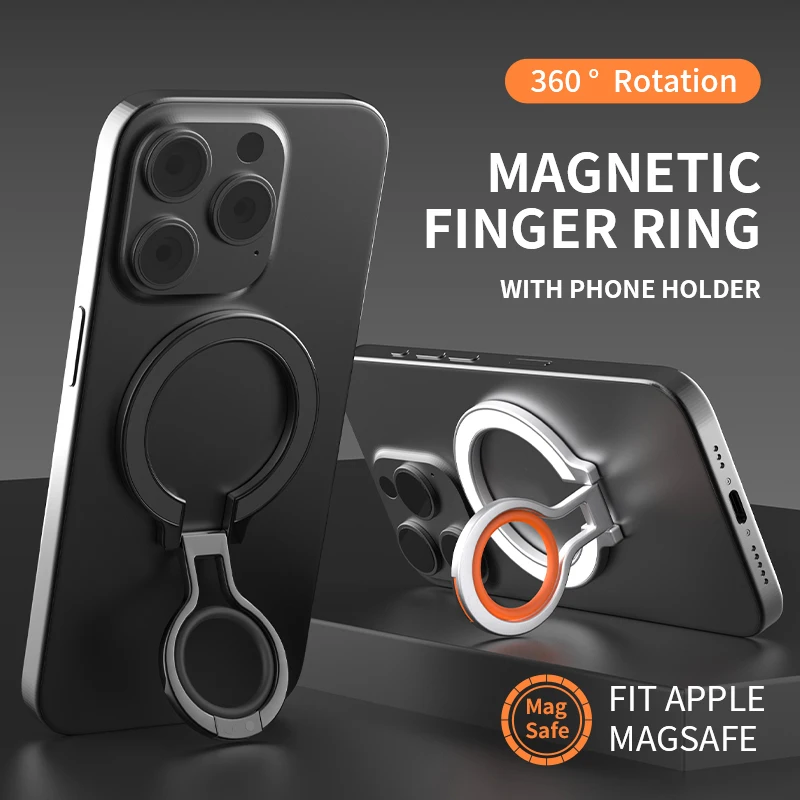 Smart Phone Finger Ring Magnetic Holder for Magsafe Strong Magnet Bracket 360° Rotation Folding Stand for iPhone 17 16 13 Xiaomi