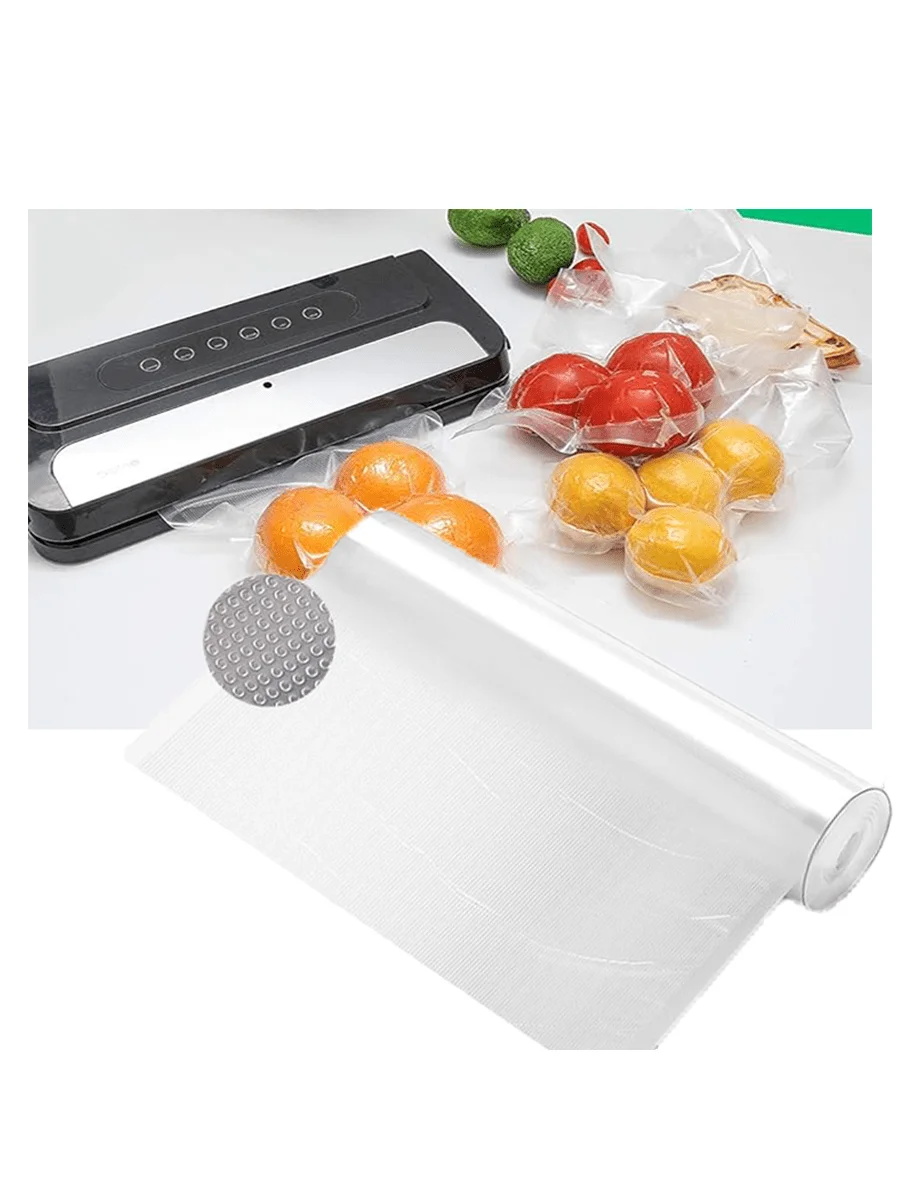 Sacs sous vide pour aliments, 500 cm/rouleau, sacs de conservation sous vide sans BPA, pour la conservation des aliments, lavables au lave-vaisselle