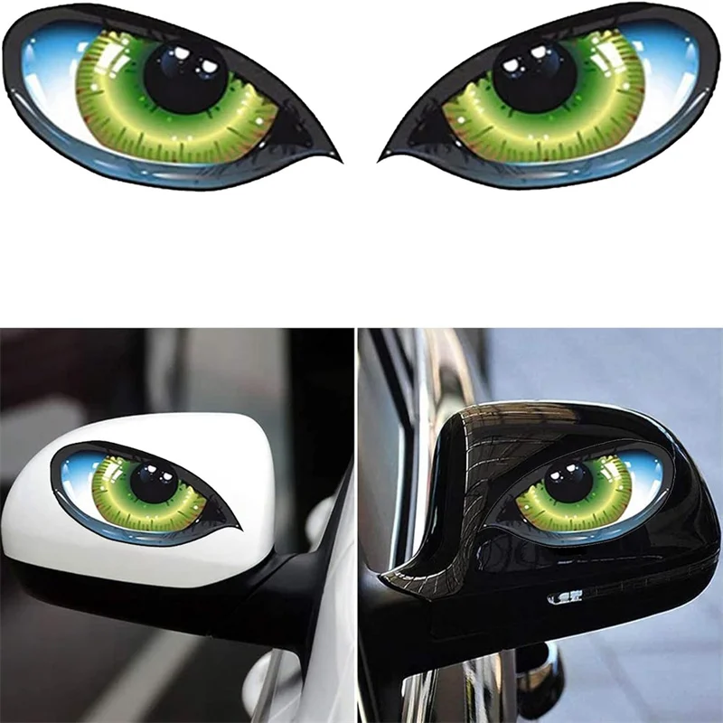 1/2 pezzi adesivi per auto 3D stereo riflettente occhi di gatto adesivo per auto adesivo specchietto retrovisore creativo decalcomanie adesivi occhi universali