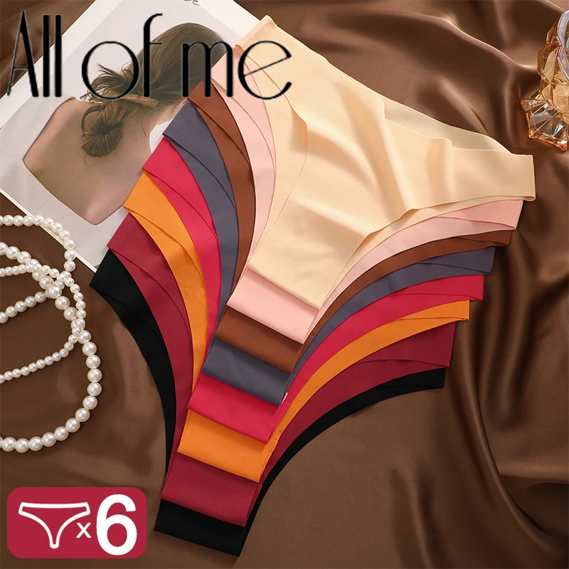 6 pezzi/set mutandine a vita bassa taglie forti mutandine di seta di ghiaccio senza cuciture biancheria intima sexy per ragazza slip in cotone pantaloni brasiliani traspiranti