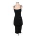 Fashion Nova Cocktail Dress - Midi Square Sleeveless: Black Solid Dresses - Women's Size Small