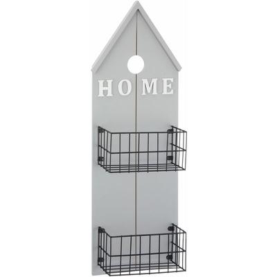 Hängeregal Home mit 2 Ablagen in Hausform - Holz Metall Regal zum Hängen mit Ablagekörben Image