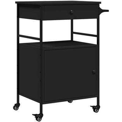Vidaxl - Küchenwagen Schwarz 56x43x89,5 cm Holzwerkstoff Image