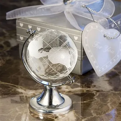 40mm Round Globe Office Clear Cute Crystal World Map Paperweight Stand Desk Home Decor Crafts Art
