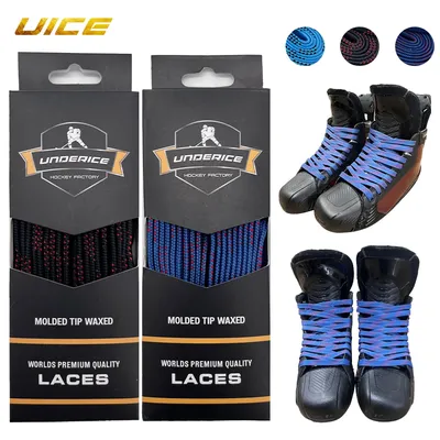 84-130inch Ice Hockey Skate Laces Hockey Skate Shoe Lacer Dual Layer Braid Reinforced Waxed Tip