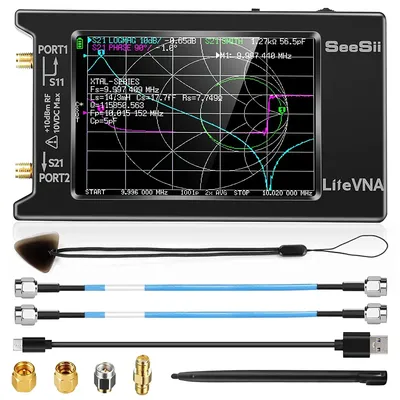 Upgraded NanoVNA 50kHz-6.3GHz Vector Network Antenna Analyzer 4" Measure S Parameters HF VHF UHF SWR