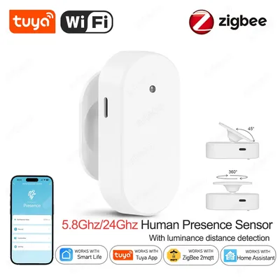 Tuya Zigbee Human Presence Sensor Smart Human Body Sensor Radar Detector Wifi Motion Sensors Support