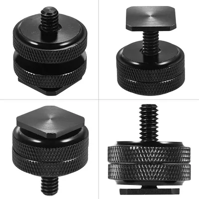 1/4 Double Conversion Screw Flash Metal Hot Shoe Mounts Camera Flash Adapter Upgrade Photography