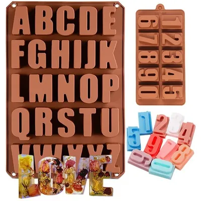 26 English Letters Large Silicone Mold Chocolate Candy A-Z Large Letters | Size 0-9 Cake Pan