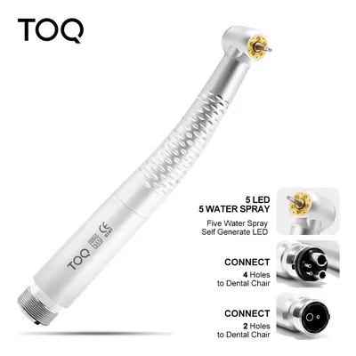 Dental 5 LED Light High Speed Handpiece Shadowless E-Generator Air Turbine for Dentist 2/4 Holes 5