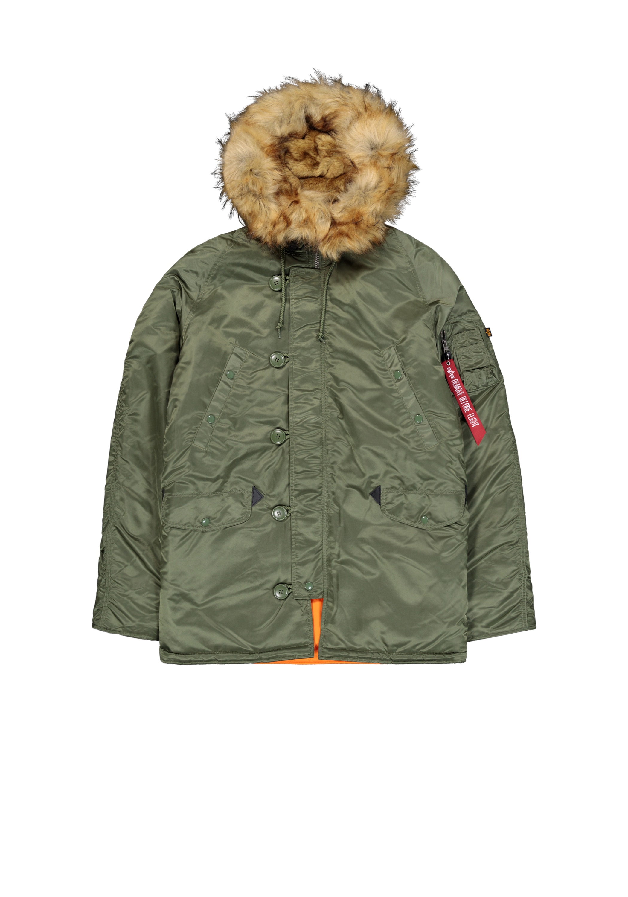 Winterjacke ALPHA INDUSTRIES "N-3B VF 59 Vintage Fit", Herren, Gr. M, grün (sage, grün), Obermaterial: 100% Nylon; Futter: 100% Nylon; Füllung: 100% Polyester, Jacken Winterjacke